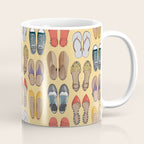 Hard choice // shoes on yellow background Coffee Mug Gallery Image 1