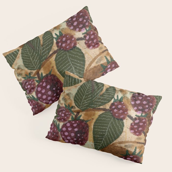 In Season in Red Raspberry and Forest Green Pillow Sham Gallery Image 3