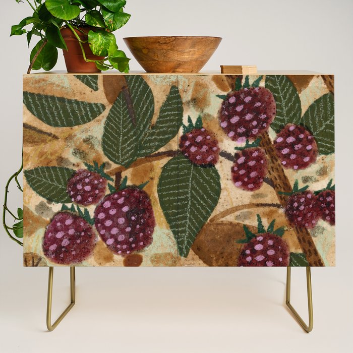 In Season in Red Raspberry and Forest Green Credenza Gallery Image 1