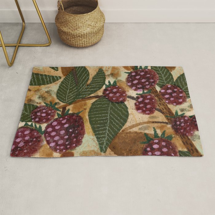 In Season in Red Raspberry and Forest Green Rug Gallery Image 1