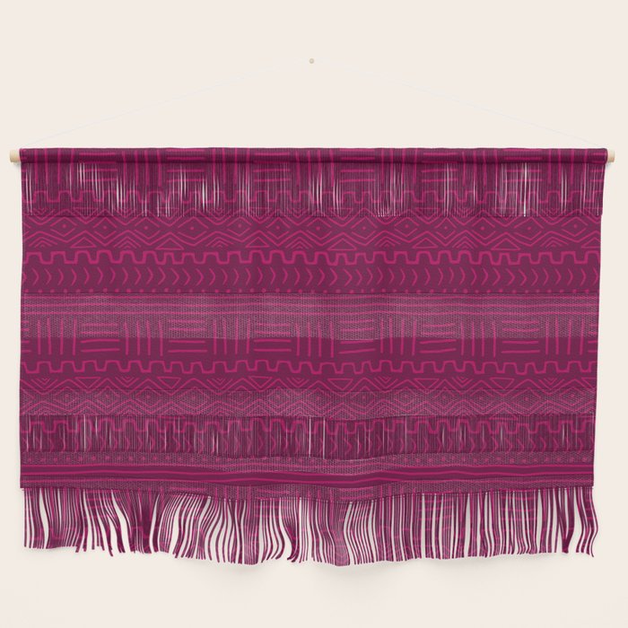 Mud Cloth in Raspberry Wall Hanging Gallery Image 1