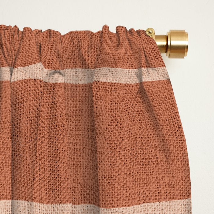 Geometric Art, Colorful Stripes, Terracotta Window Curtain Gallery Image 2