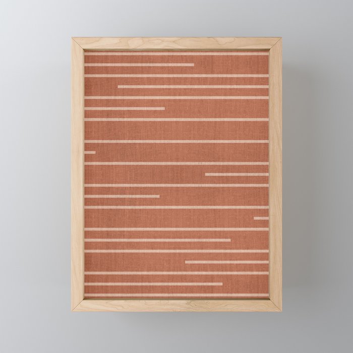 Geometric Art, Colorful Stripes, Terracotta Mini Art Print Gallery Image 1