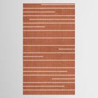Geometric Art, Colorful Stripes, Terracotta Tablecloth Gallery Image 2