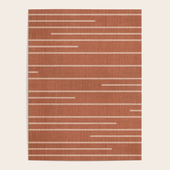 Geometric Art, Colorful Stripes, Terracotta Poster Gallery Image 4