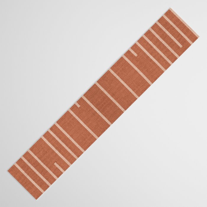 Geometric Art, Colorful Stripes, Terracotta Table Runner Gallery Image 3