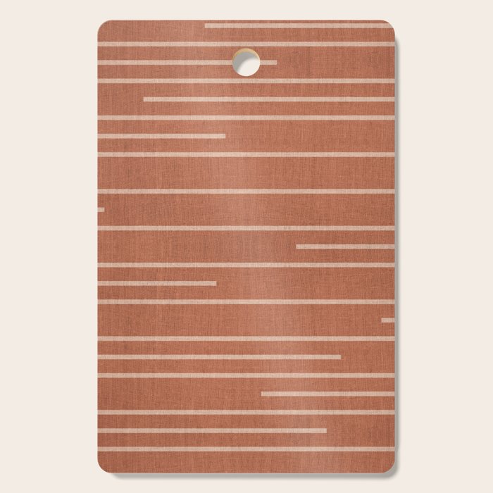 Geometric Art, Colorful Stripes, Terracotta Cutting Board Gallery Image 1