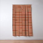 Geometric Art, Colorful Stripes, Terracotta Window Curtain Gallery Image 3