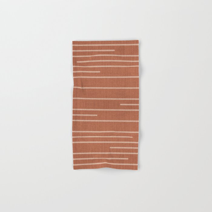 Geometric Art, Colorful Stripes, Terracotta Bath Towel Gallery Image 1