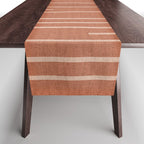 Geometric Art, Colorful Stripes, Terracotta Table Runner Gallery Image 1