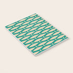 Coastal Fish Mid Century Modern Minimalist Pattern Teal Beige Olive Notebook Gallery Image 3