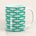 Coastal Fish Mid Century Modern Minimalist Pattern Teal Beige Olive Coffee Mug Gallery Image 1