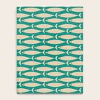 Coastal Fish Mid Century Modern Minimalist Pattern Teal Beige Olive Notebook Gallery Image 4