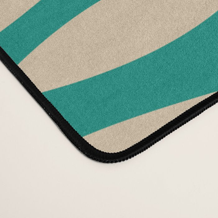 Coastal Fish Mid Century Modern Minimalist Pattern Teal Beige Olive Desk Mat Gallery Image 4