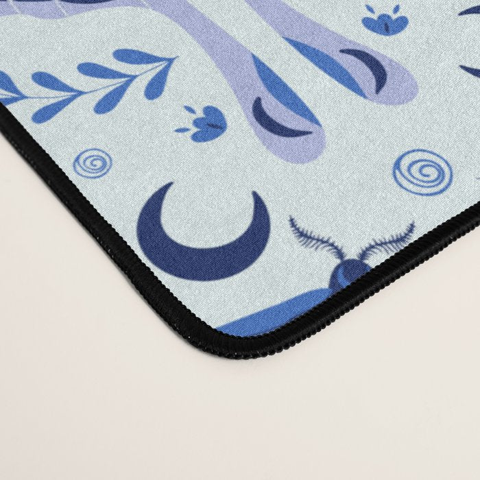 Vintage Blue Moths Desk Mat Gallery Image 4