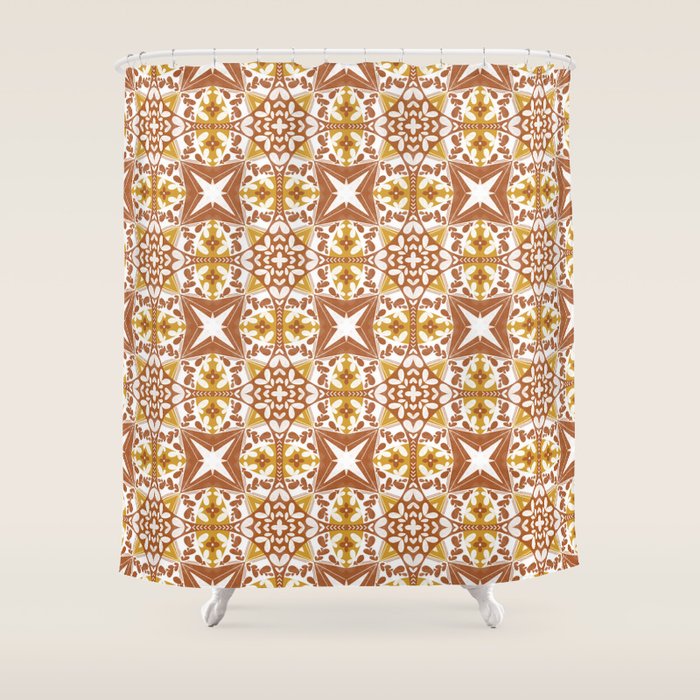 Tile Shapes Nature Charm Shower Curtain Gallery Image 1