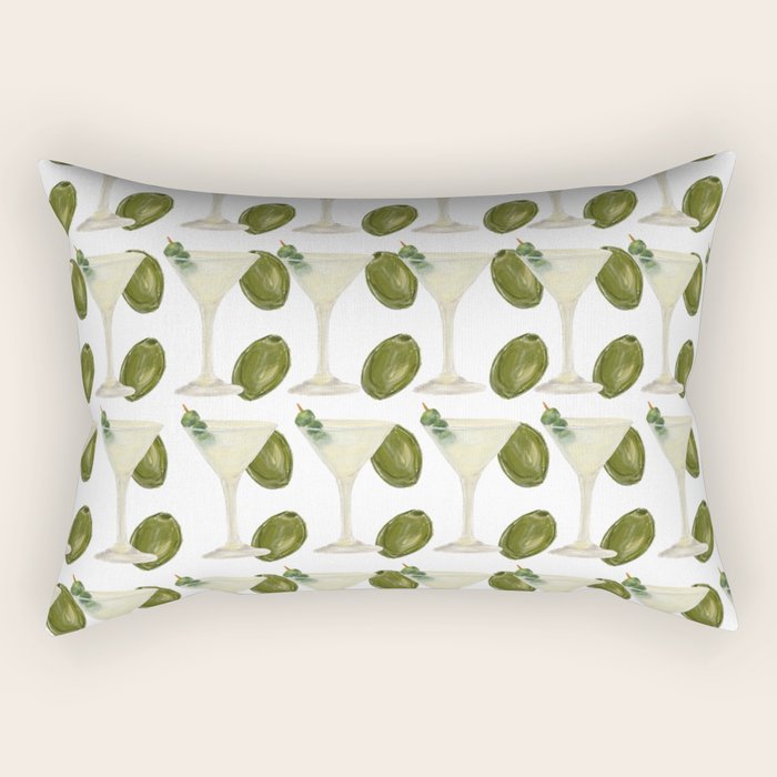 Dry Martini and Olives Happy Hour Rectangular Pillow Gallery Image 1