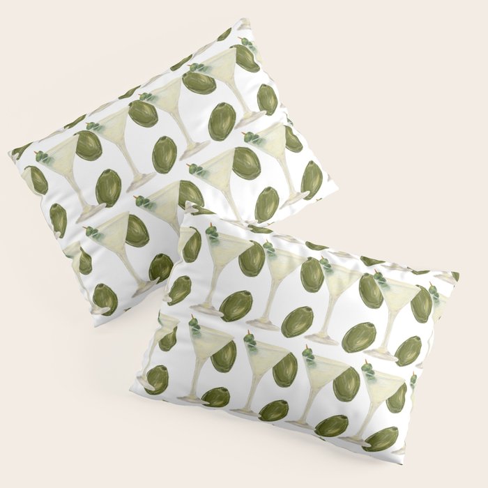Dry Martini and Olives Happy Hour Pillow Sham Gallery Image 1