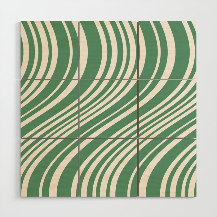 Wavy Stripes XXXIX - Kelly Green Wood Wall Art Gallery Image 1