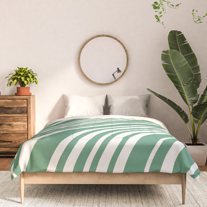 Wavy Stripes XXXIX - Kelly Green Comforter Gallery Image 3