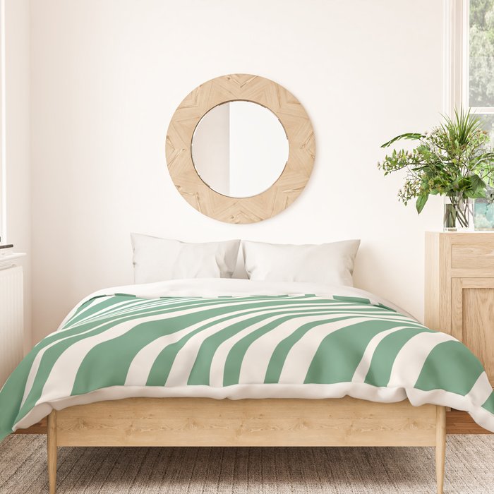Wavy Stripes XXXIX - Kelly Green Duvet Cover Gallery Image 3