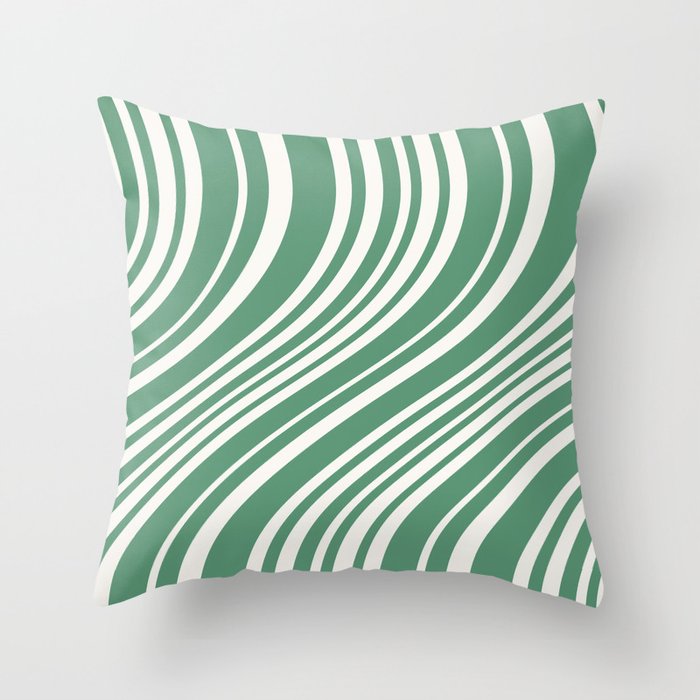 Wavy Stripes XXXIX - Kelly Green Throw Pillow Gallery Image 6