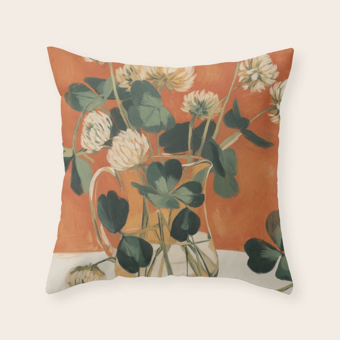 Clover Still Life Throw Pillow Gallery Image 1