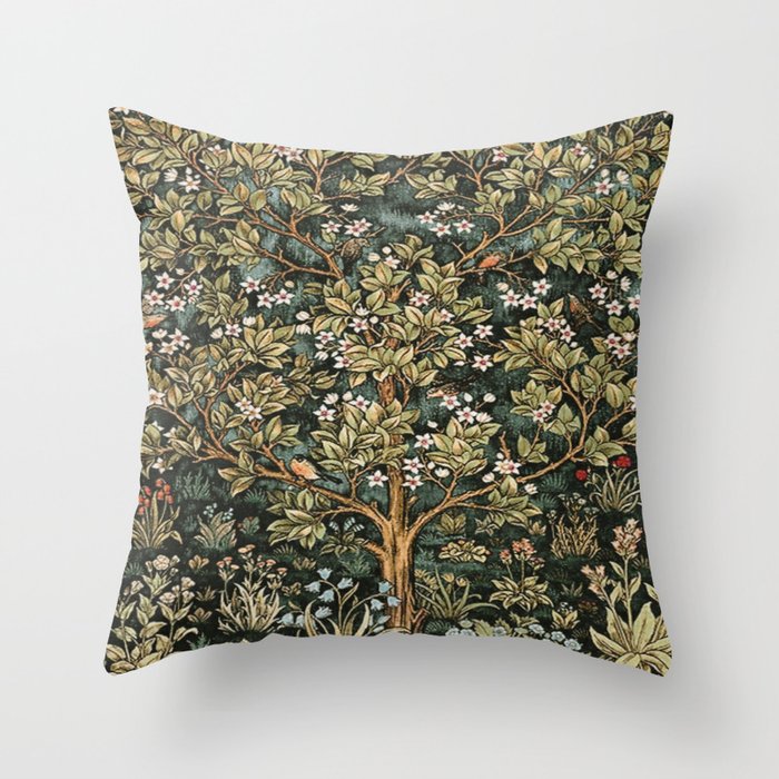 William Morris Tree Of Life, Morris floral, No 4. Throw Pillow Gallery Image 1