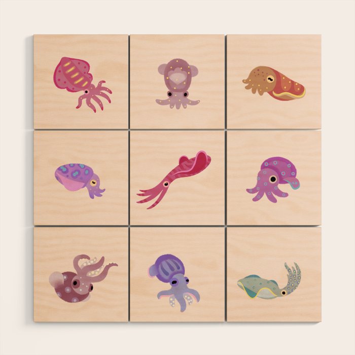 Squids Wood Wall Art Gallery Image 1