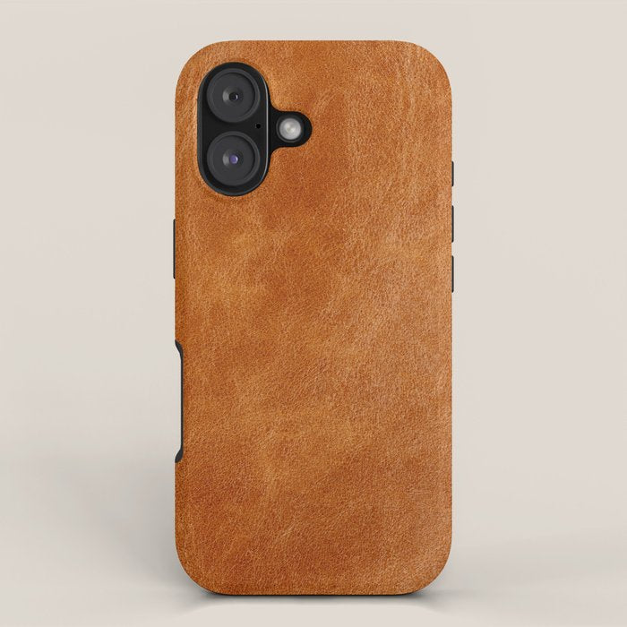 Natural brown leather, vintage texture iPhone Case Gallery Image 1