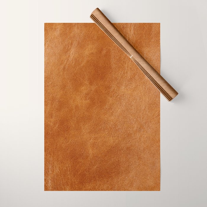 Natural brown leather, vintage texture Wrapping Paper
