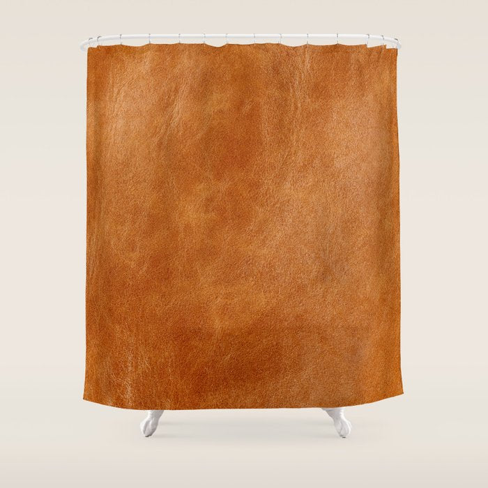 Natural brown leather, vintage texture Shower Curtain Gallery Image 1