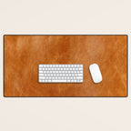 Natural brown leather, vintage texture Desk Mat Gallery Image 1