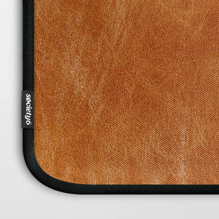 Natural brown leather, vintage texture Laptop Sleeve Gallery Image 3