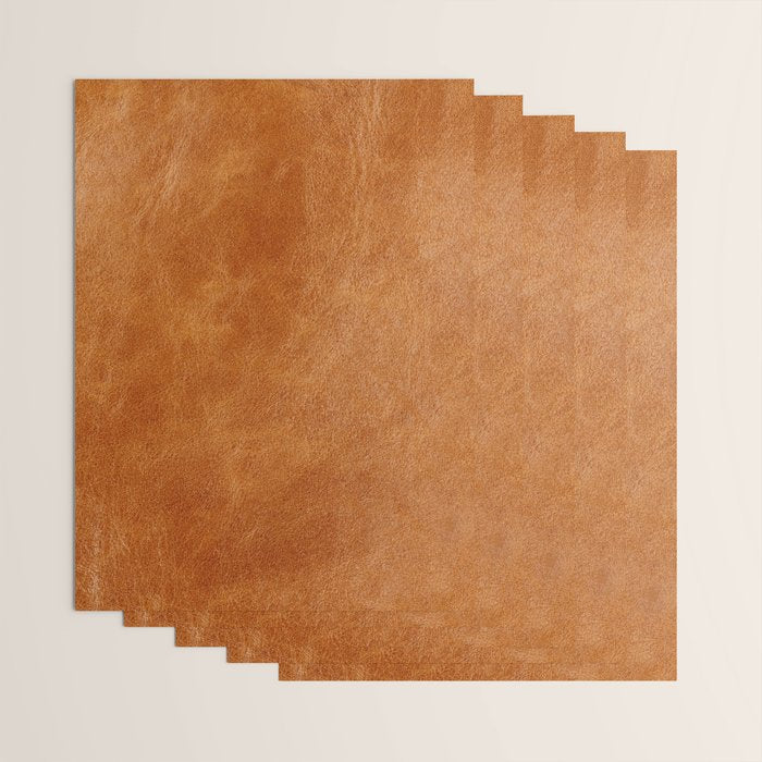 Natural brown leather, vintage texture Wrapping Paper Gallery Image 3