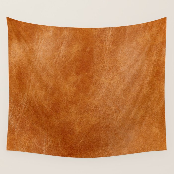 Natural brown leather, vintage texture Wall Tapestry Gallery Image 4