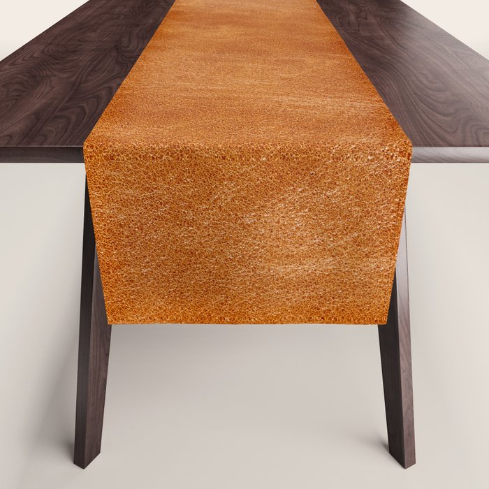 Natural brown leather, vintage texture Table Runner Gallery Image 1