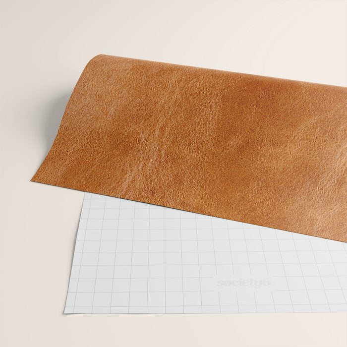 Natural brown leather, vintage texture Wrapping Paper Gallery Image 2