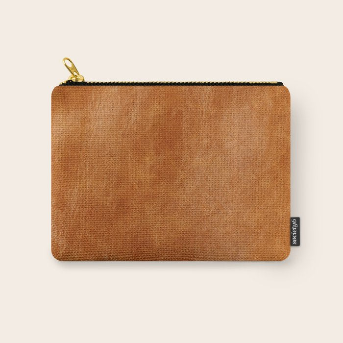 Natural brown leather, vintage texture Carry All Pouch Gallery Image 1
