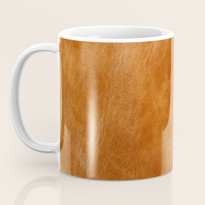 Natural brown leather, vintage texture Coffee Mug Gallery Image 3