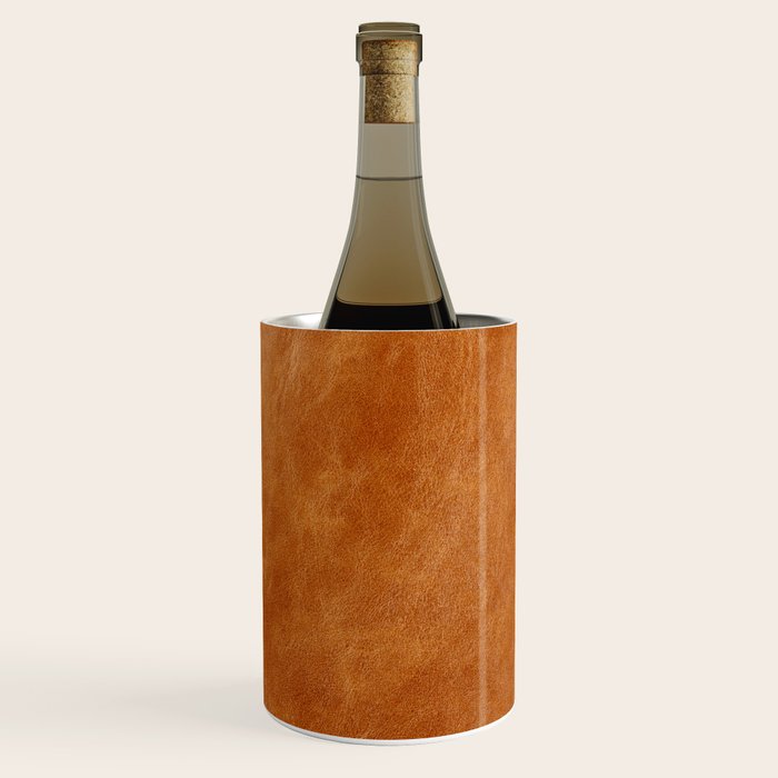 Natural brown leather, vintage texture Wine Chiller Gallery Image 1