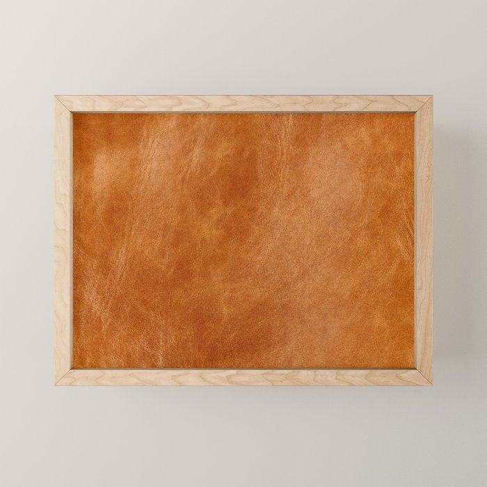 Natural brown leather, vintage texture Mini Art Print Gallery Image 1