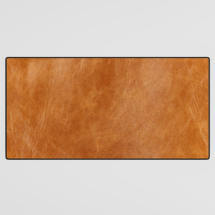 Natural brown leather, vintage texture Desk Mat Gallery Image 3