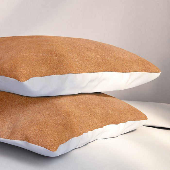 Natural brown leather, vintage texture Pillow Sham Gallery Image 3