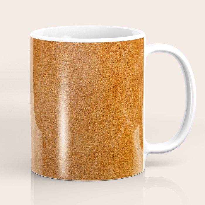 Natural brown leather, vintage texture Coffee Mug Gallery Image 1
