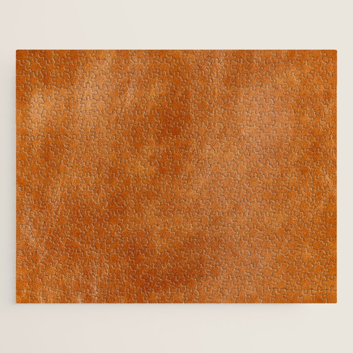 Natural brown leather, vintage texture Jigsaw Puzzle Gallery Image 1