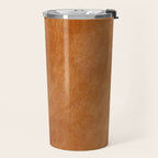 Natural brown leather, vintage texture Travel Mug Gallery Image 2