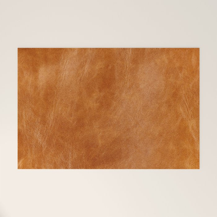 Natural brown leather, vintage texture Welcome Mat Gallery Image 1