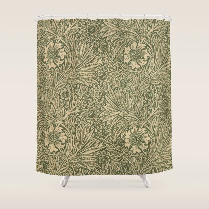 Marigold by William Morris 1875 Antique Vintage Victorian Jugendstil Art Nouveau Retro Pattern Shower Curtain Gallery Image 1
