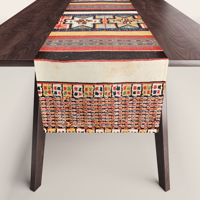 Salé  Antique Morocco North African Flatweave Rug Print Table Runner Gallery Image 1